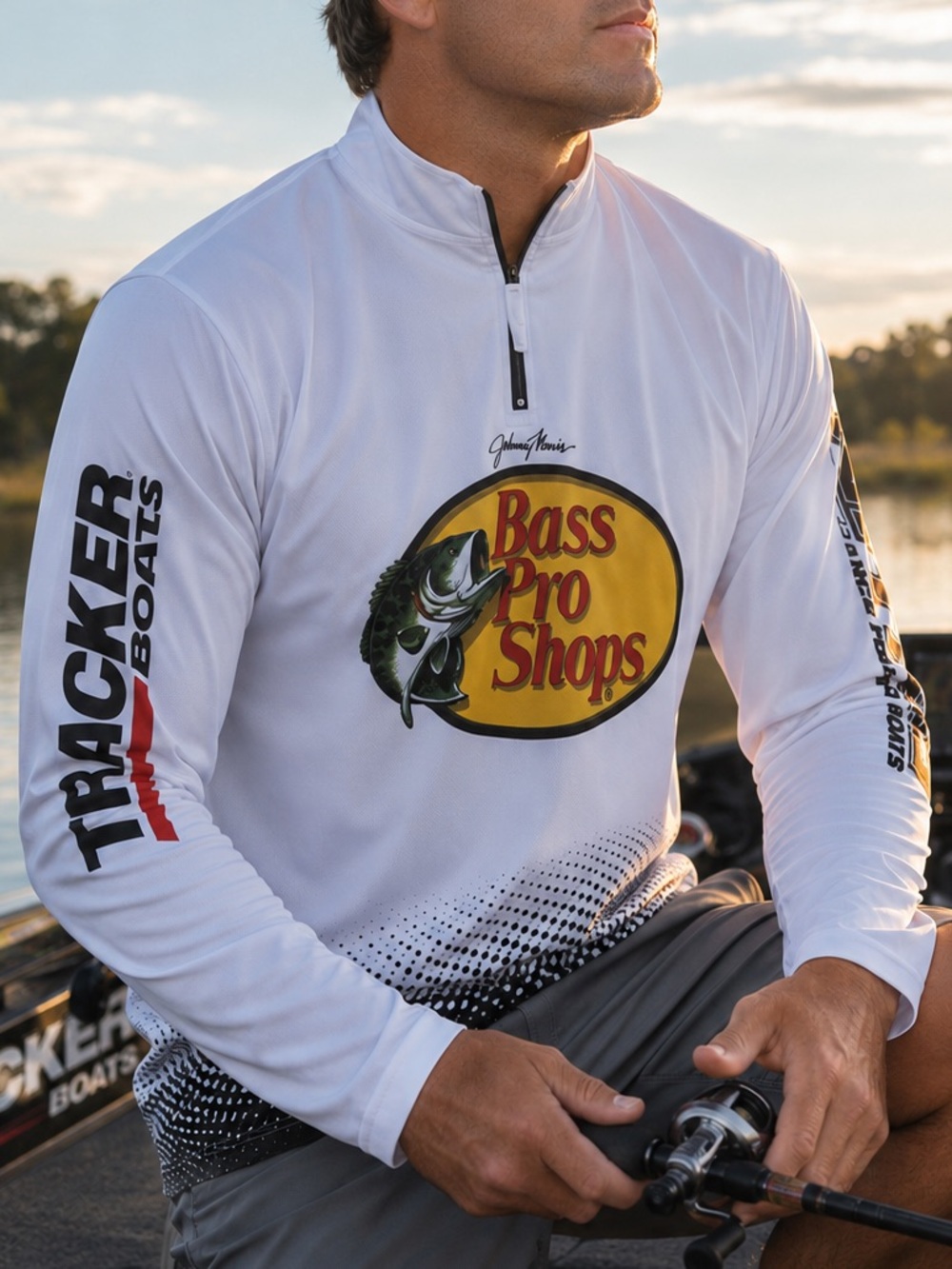 Bass Pro Men's Fishing 1/4 Zip Shirt Size M Jersey Tracker Nitro Boat